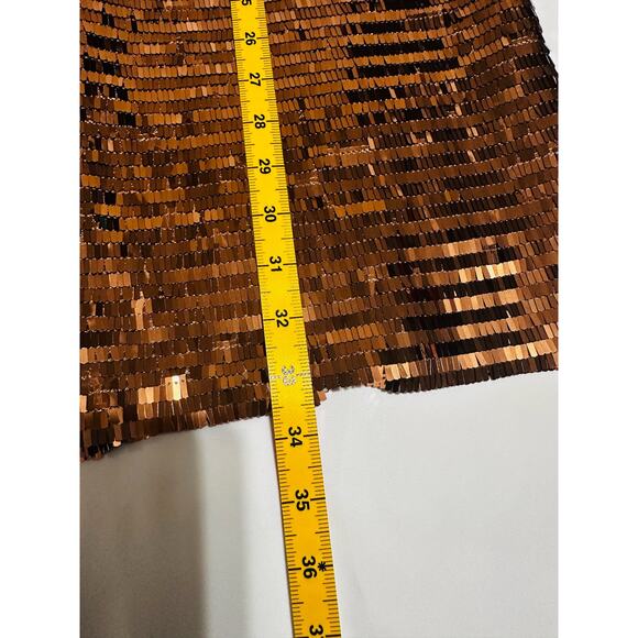 NWT Gianni Bini Gold Maze DRS Celeste Sequin Crew Neck Long Sleeve Dress Size 2 - Picture 8 of 9